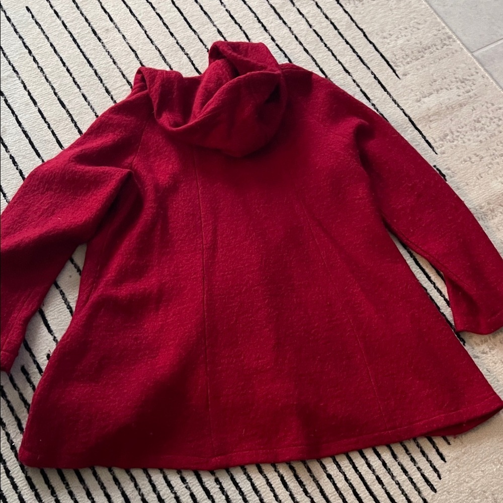 For Cynthia Women's Red Hooded Cape - Picture 2 of 6